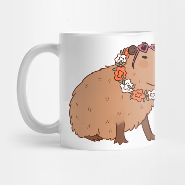 This cute capybara is ready to have fun in the sun by Yarafantasyart